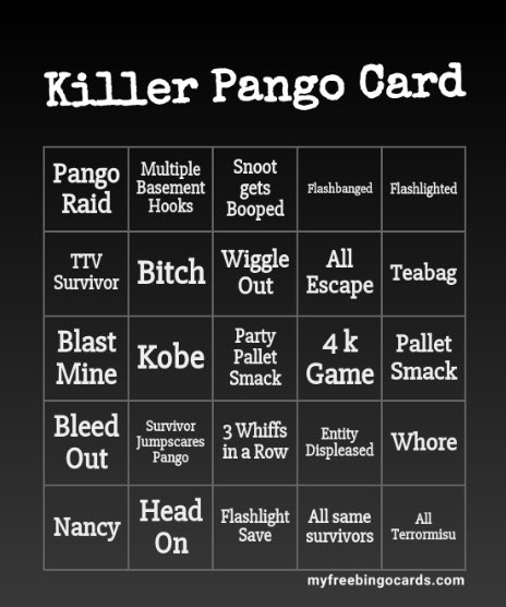 We’re doing Drunk by Daylight Bingo! Come join!! Twitch.tv/pangomeachh 

#dbd #drunkbydaylight #drunkbingo #bingo #drinking #deadbydaylight #streamer