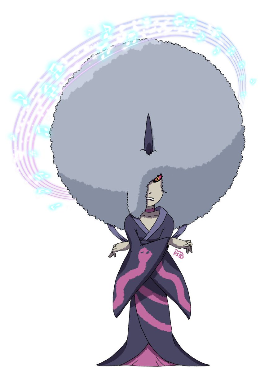 Here's an artwork of Unkaind from Yokai Watch with a massive afro from a musical attack.

#afro #yokaiwatch