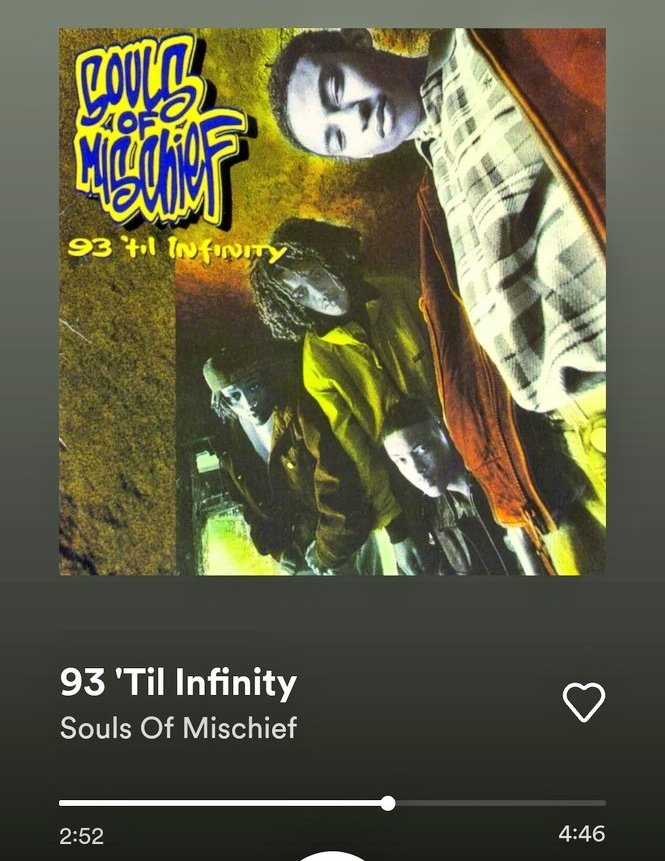 Day 30: Most Played song in your library 

Souls of Mischief- 93 til Infinity 

#BlackMusicMonthChallenge