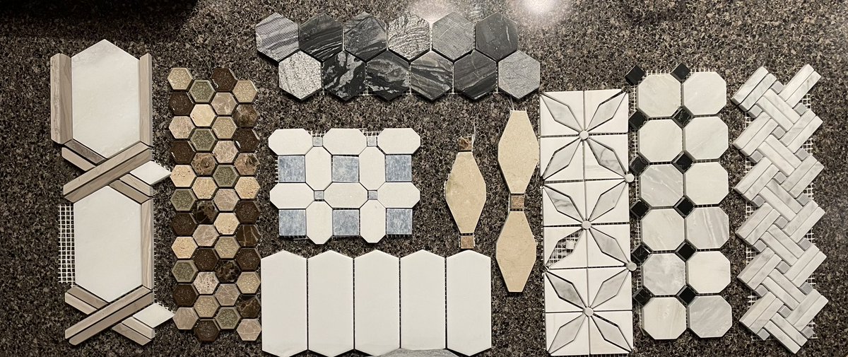 Just a few geometric tile samples for #math class!! #mathchat #mathematics <a href="/dailystem/">dailySTEM Chris Woods</a> #STEM what do you notice? What do you wonder? #4thgrade #5thGrade #geometry
