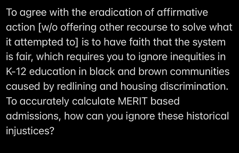 BAANorg's tweet photo. On affirmative action and those Asians who support it:

Speak up &amp; out about this to people you know. Do not let Asians be used as pawns in the game White Supremacy plays. You have a choice to think critically about how this country treats its Black people.

slides via @ryanalexh https://t.co/wGeYbuYWWh