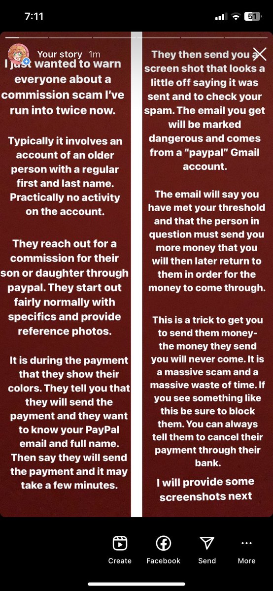 SoupAndSalt's tweet image. Huge scam I ran into on Instagram. I provided the screenshots of the conversation as well as an example of the email you get. #scam #paypal #commissionscam #commissions #art #artistsoninstagram #ArtistOnTwitter