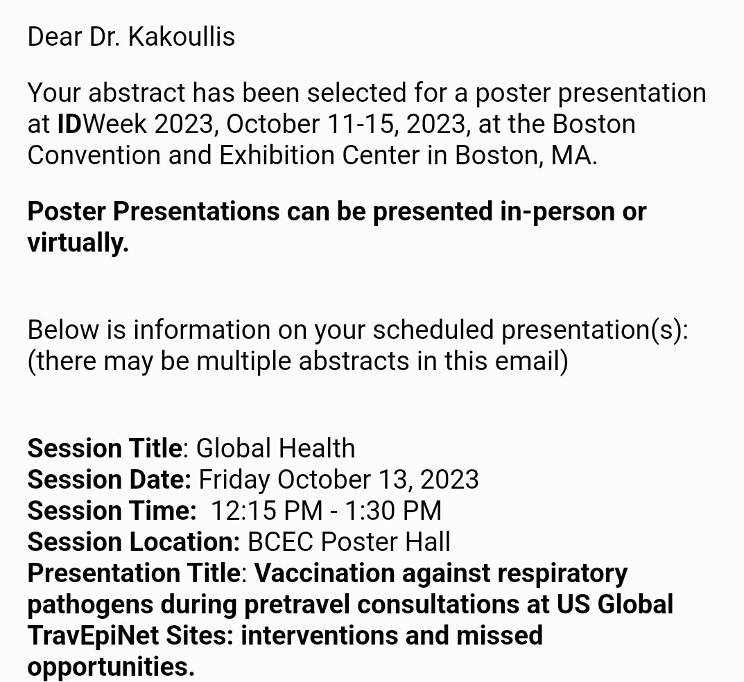Presenting at IDWeek was a dream of mine since medical school. This fall, it's going to come true! Thank you Dr. <a href="/linhchen/">Lin H Chen MD</a> for this opportunity! See you all at @IDWeek2023 in Boston! 
<a href="/MAHIMRes/">Mount Auburn Hospital Internal Medicine Residency</a>