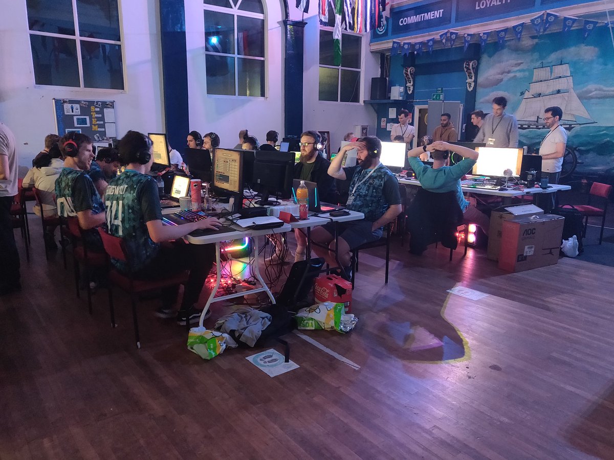 That's the first night over.

Tomorrow we have three 'play all 3' sets casted live with a drafting table starting at around 11:30am, followed by dodgeball and a pub quiz among other things.

Looking great so far!