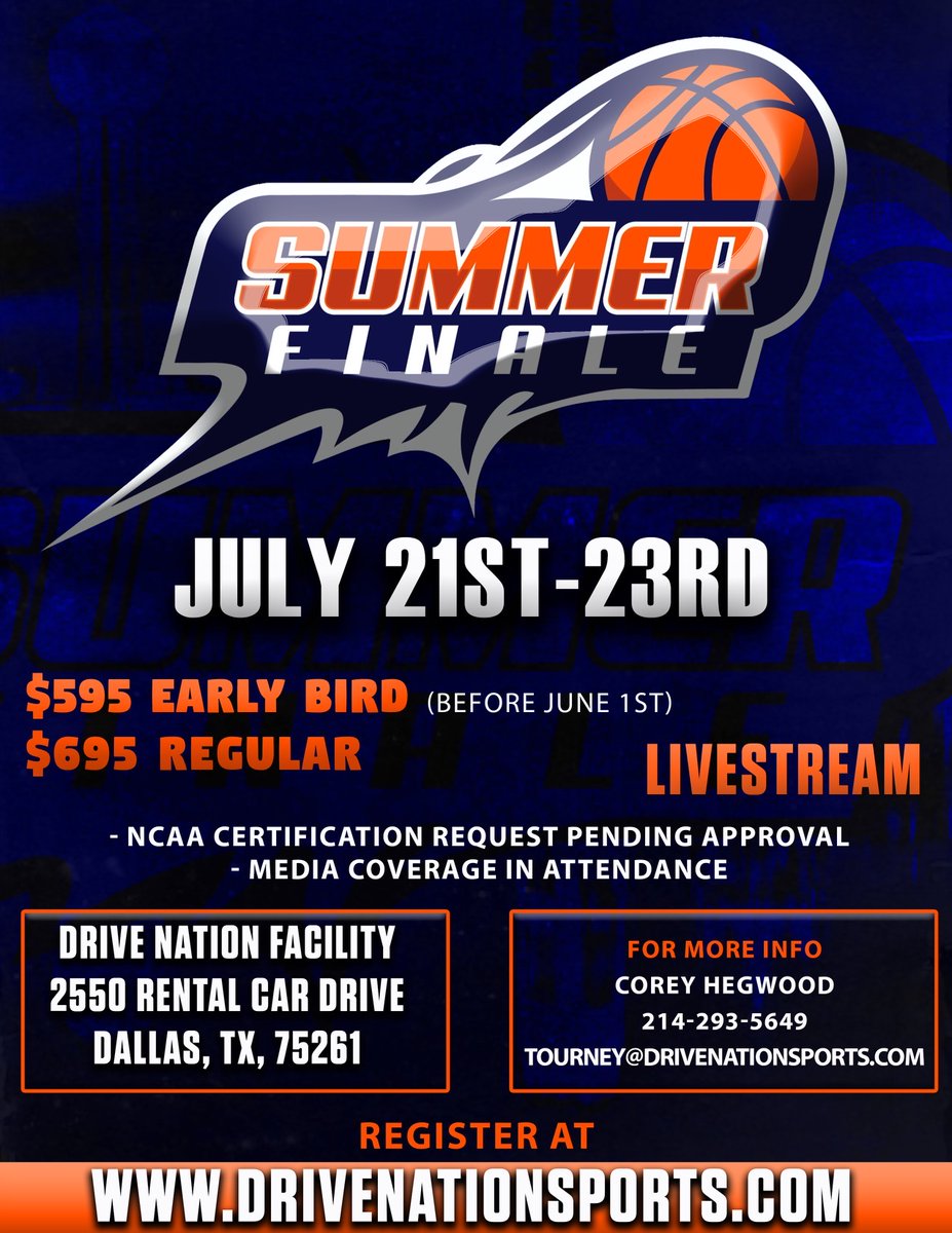 Ladies It's Time for the Summer Finale!!! Register Today at drivenationsports.com/drive-nation-e… #summerfinale #drivenation #girlsbasketball