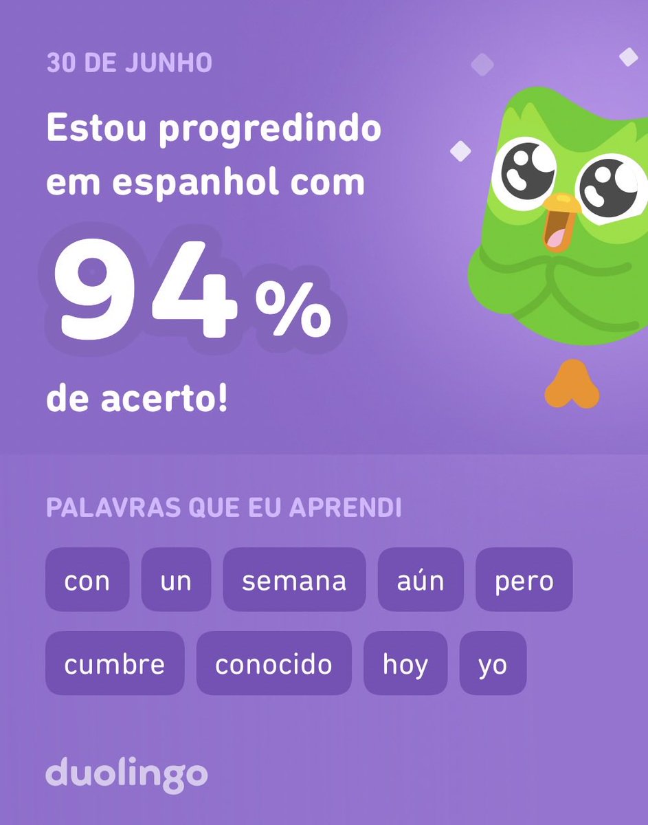 Estou aprendendo espanhol no Duolingo! É grátis, divertido e eficaz.