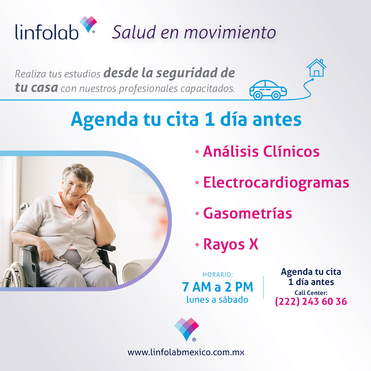 No vayas a las prisas y espera a nuestros especialistas.

Acudimos a tu domicilio para brindarte una experiencia más reconfortante en tus análisis clínicos. 

¡Llámanos al 222 243 60 36 para agendar tu cita!

#servicioadomicilio #analisisclinicos #linfolab
