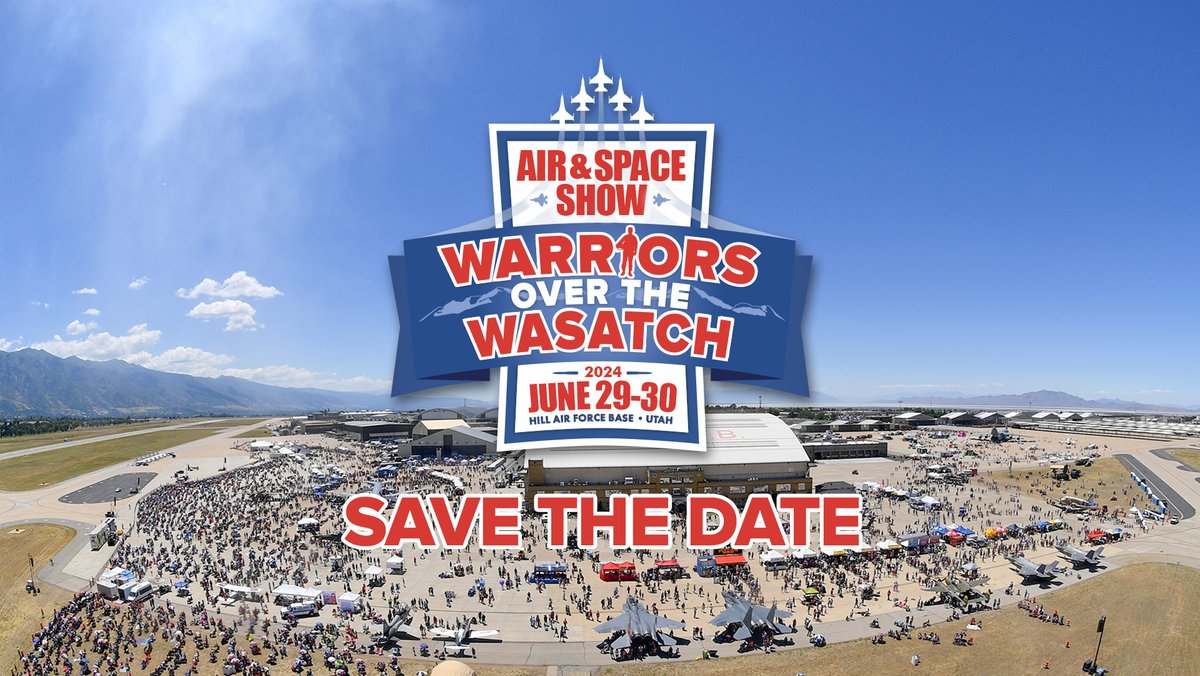 HAFB's tweet photo. We've started planning and can now begin the 1-year countdown to next year's Warriors over the Wasatch Air &amp; Space Show happening on June 29-30, 2024! We can't wait to see you there. https://t.co/7L2EhTrQ2C