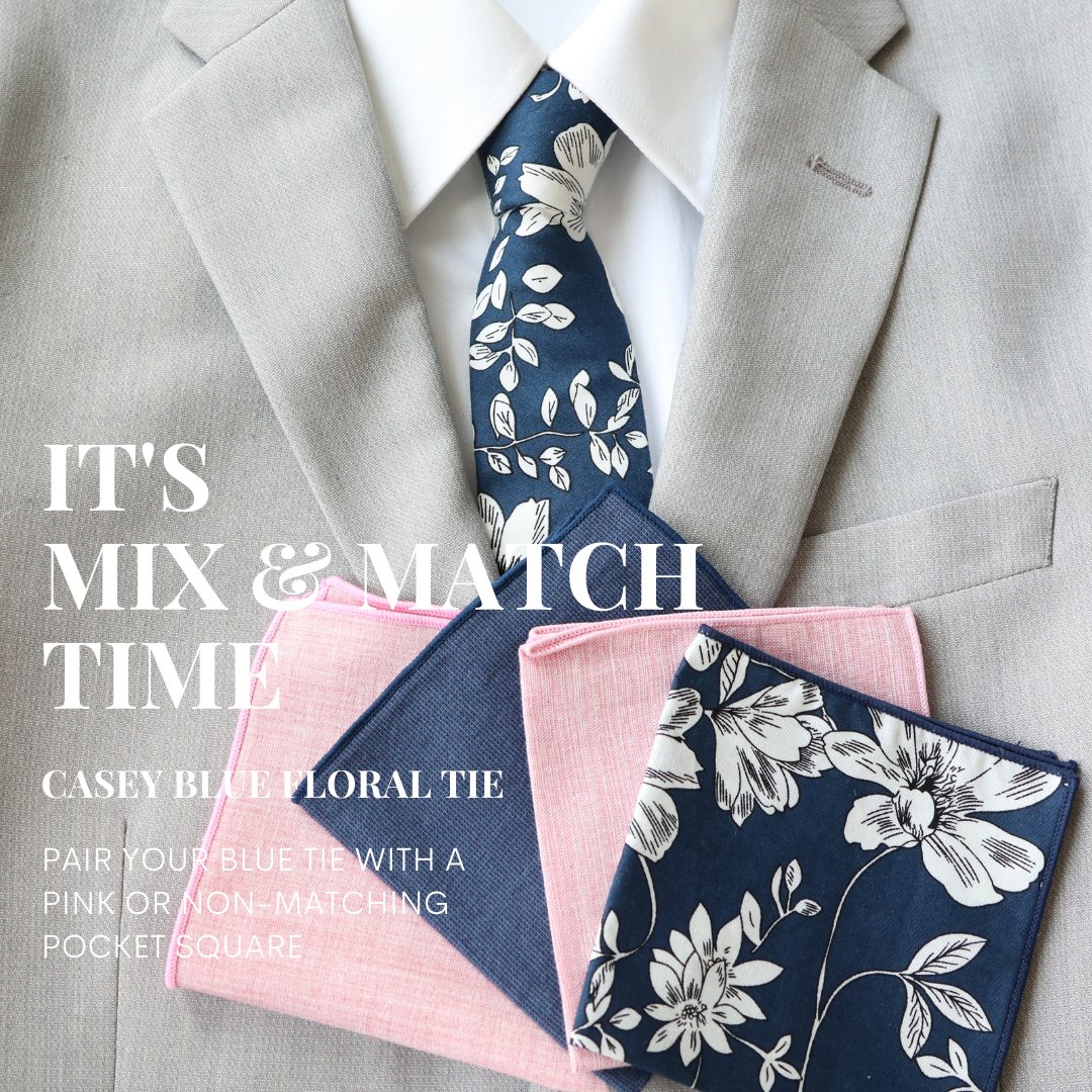 A classic addition to any wardrobe, this blue floral tie is the perfect way to add a touch of sophistication to any look. #bluetie #floraltie #floralties  #neckties #necktie #tie #ties #blueandpinkweddings #pinkandblueweddings #blueweddings #pinkweddings tie-mood.com/collections/ca…