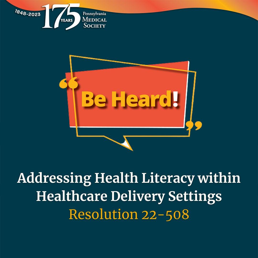 PAMEDstudents's tweet image. Are you passionate about health care literacy? #BeHeard on this issue ahead of the next PAMED Board of Trustees meeting by providing your feedback on resolution 22-508. Provide your feedback by July 2: conta.cc/3Z6SqFE