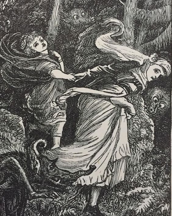 Form George MacDonald 's 'The Princess and the Goblin' by Arthur Hughes, 1872

#arthurhughes #georgemacdonald  #illustration