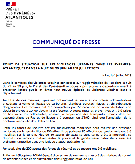 Préfet des Pyrénées-Atlantiques tweet media