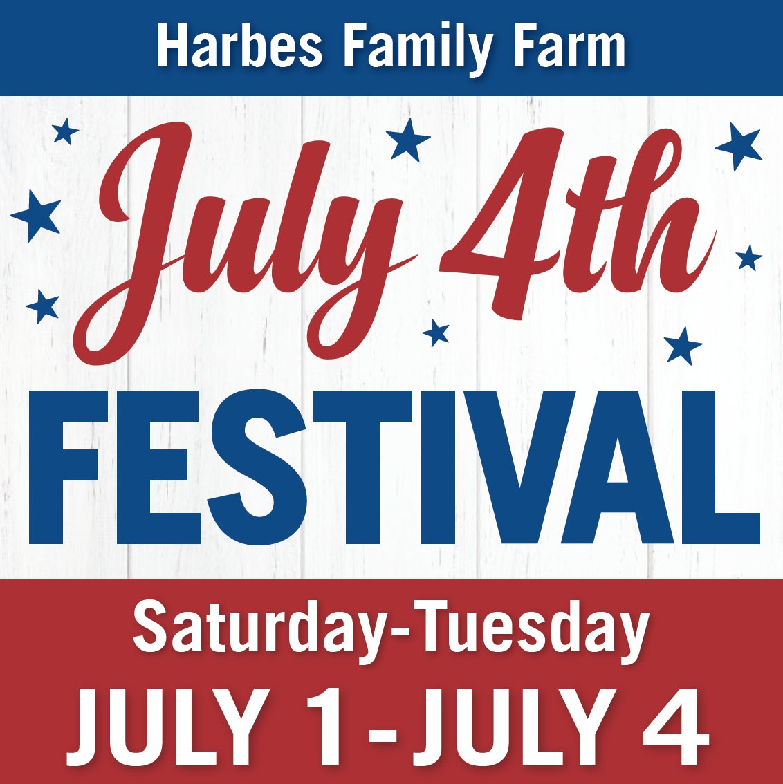 Join us at Harbes Family Farm for a 4th of July four-day weekend! 🇺🇸There’ll be family fun in the Barnyard, pig races, hayrides, live music, Harbes wines, great foods, and much more! Come out for four days of farm fun! Sat &amp; Sun 10-7, Mon &amp; Tues 10-6.
#harbesfarms #harbesfarm