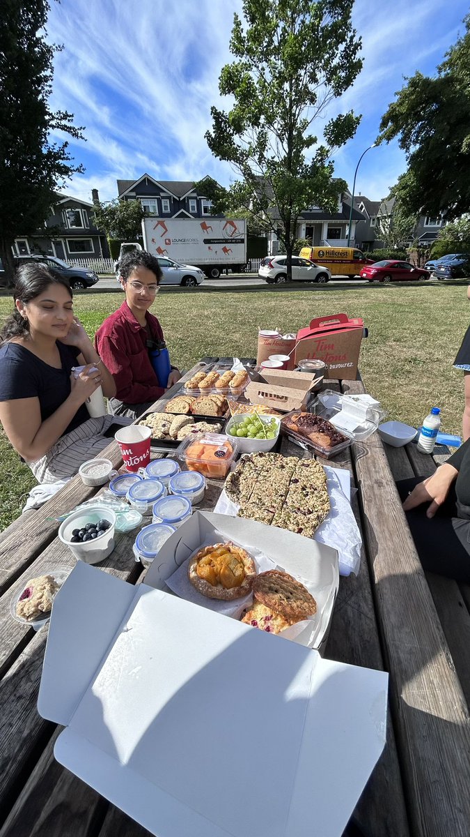 🍴🧺 Soaking up the sun with warm smiles at our CEDAR Lab breakfast picnic yesterday morning!! Look at all that delicious food ☀️ Definitely left with full bellies and sun tans for sure 😎