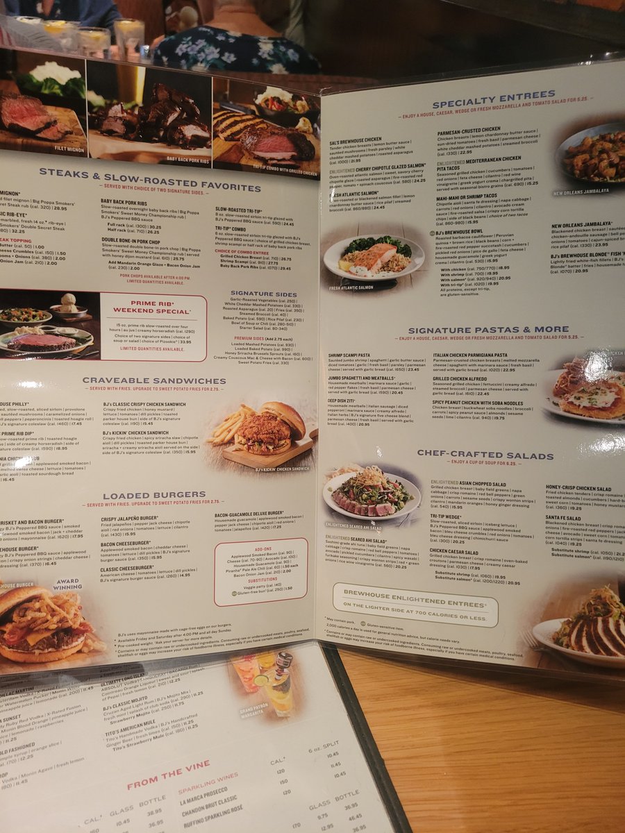 tudrewser's tweet photo. Apparently @bjsrestaurants released a new menu yesterday. There are now 2 gluten free meal options. This used to be one of our favorite celiac friendly restaurants and now we won't be able to come back 😭 https://t.co/s1yrO7FbdU