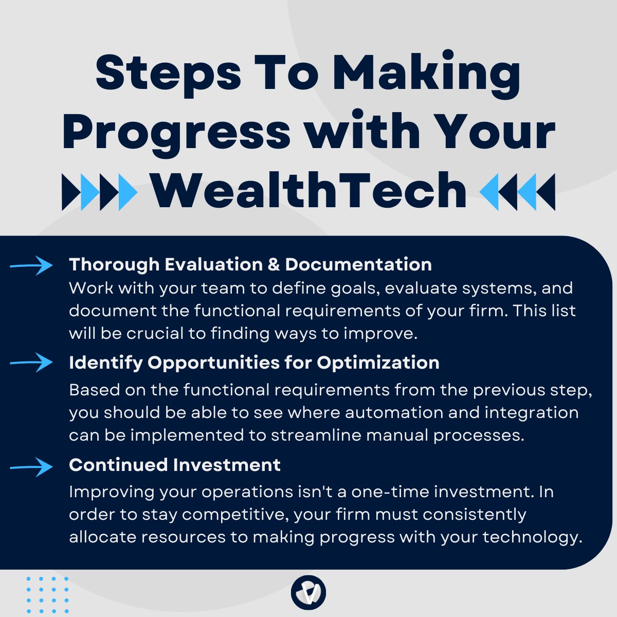 Looking for tips to make progress with the #wealthtech you already have? We outlined 3 steps to do just that below! 👇