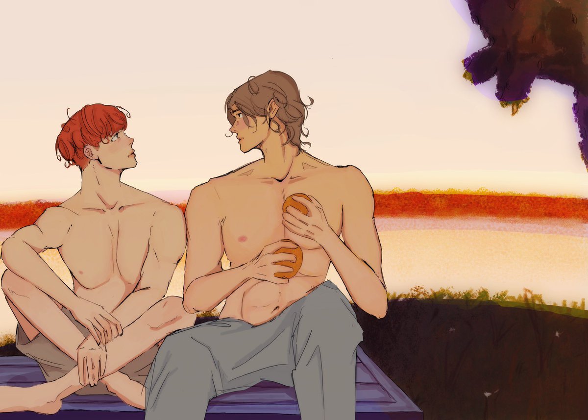 tomato3381's tweet photo. ⠀  
swimming in the lake till sundown ft. jean’s love languge is hogging all the snacks🍊🍊🧡

#flojean #fjprideORANGE #flojeanpride #flochforster #jeankirstein https://t.co/BbeCXwriST