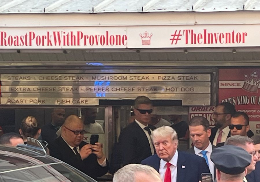 "There's no cheesesteaks in jail!" yelled the man next to me, three times.

Then, more quietly: 

"I'm done. Let's go get dinner."