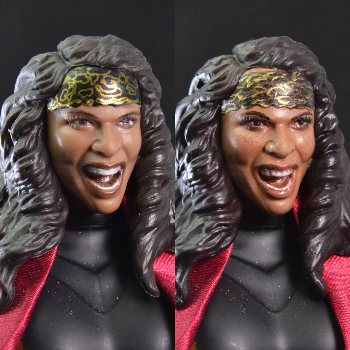 Repainted the head of my #AEW Unrivaled Nyla Rose figure :)