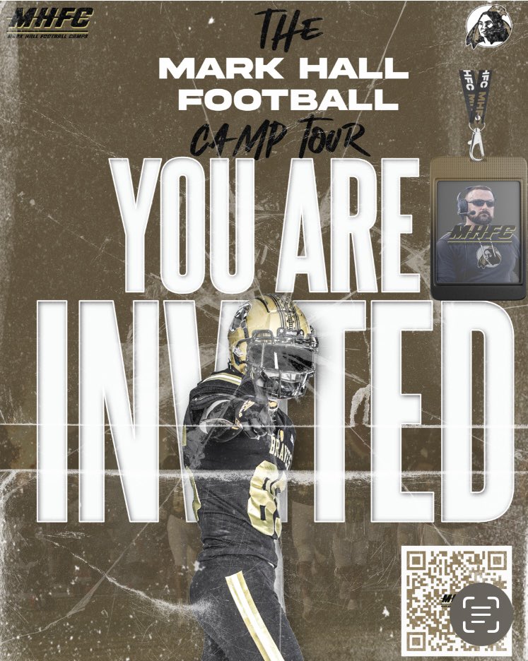 I will be attending The Mark Hall Football Camp Tour Prospect Camp at UNCP tomorrow 7/01. Thanks Coach @CoachJRiley_ for the official invite.