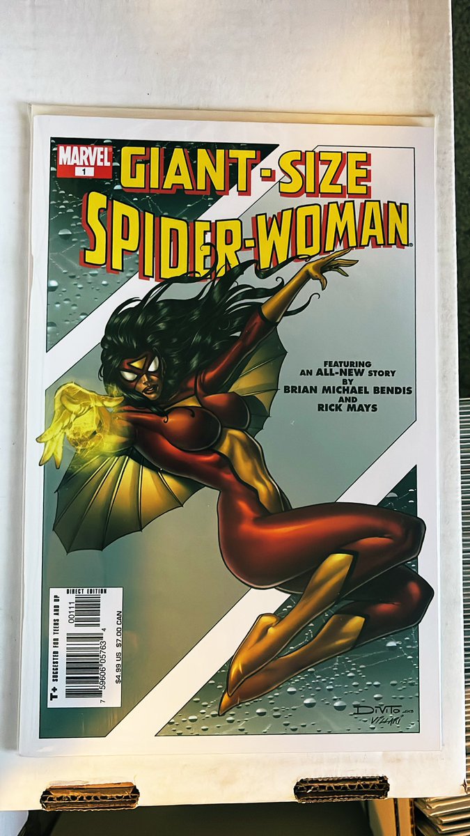 rholmes0520's tweet image. Next up from the #MarvelComics #shortbox!  It’s Giant-Size Spider-Woman!  Some great reprints and a new short story by then Avengers scribe Mr @BRIANMBENDIS !  And how bout this cover!!!