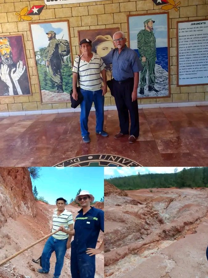 Profesores de la carrera de Ingeniería Geológica de la <a href="/UniversidadMoa/">Universidad de Moa Dr. Antonio Núñez Jiménez</a> y especialistas de la Empresa de Cerámicas Blancas de Holguín, evalúan las arcillas en el Río Cayo Guam de #Moa <a href="/yurisley_valdes/">Yurisley Valdes Mariño</a> <a href="/CubaMES/">MES</a> 
<a href="/EnergiaMinasCub/">Ministerio de Energía y Minas Cuba 🇨🇺</a> <a href="/citmacuba/">Ministerio de Ciencia, Tecnología y Medio Ambiente</a> 
<a href="/AlexCespedes00/">Alex Céspedes</a> <a href="/WalterBG_MES/">Walter Baluja García</a> <a href="/AlietLam/">Aliet Lamorú Reyes</a>