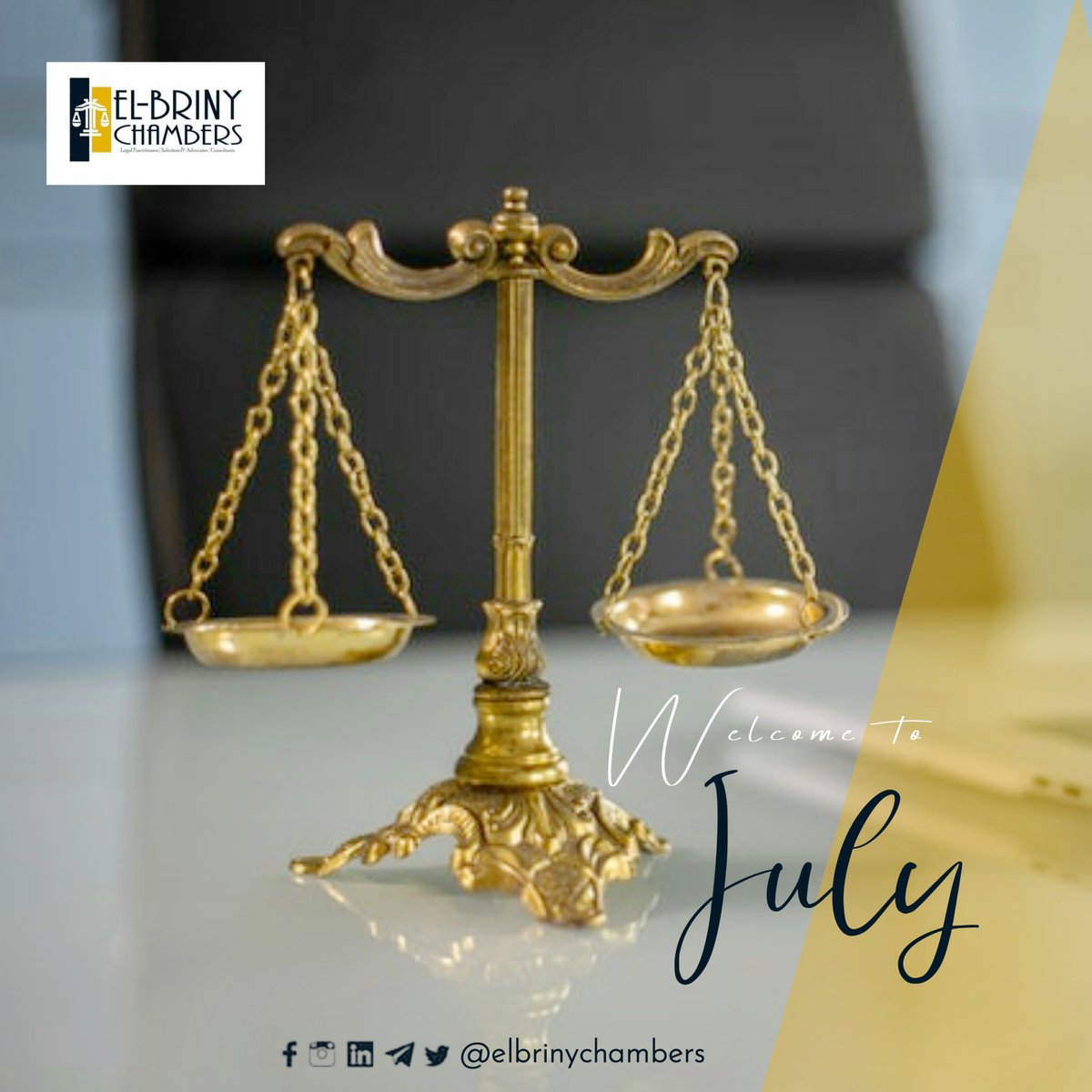 ElBrinyChambers's tweet photo. Happy New Month!
Welcome to #July, 2023.
We remain at your service🫱🏽‍🫲🏽💛.
#ClientFocused #ResultsDriven
#ElBrinyChambers #ElBrinyLegalUpdates
#Law #Legal #Lawyer #LawFirm https://t.co/YZJSjkafXB