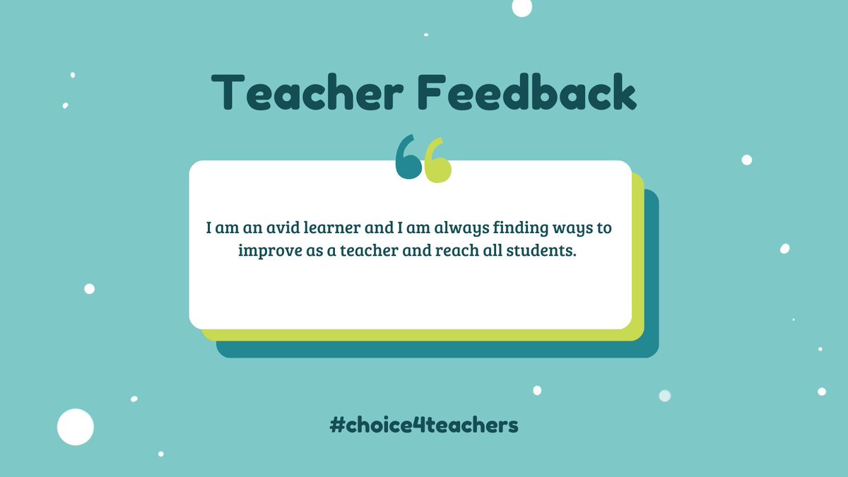 As their students' needs change so do teachers' professional needs. CHOICE helps them to pivot. #choice4teachers