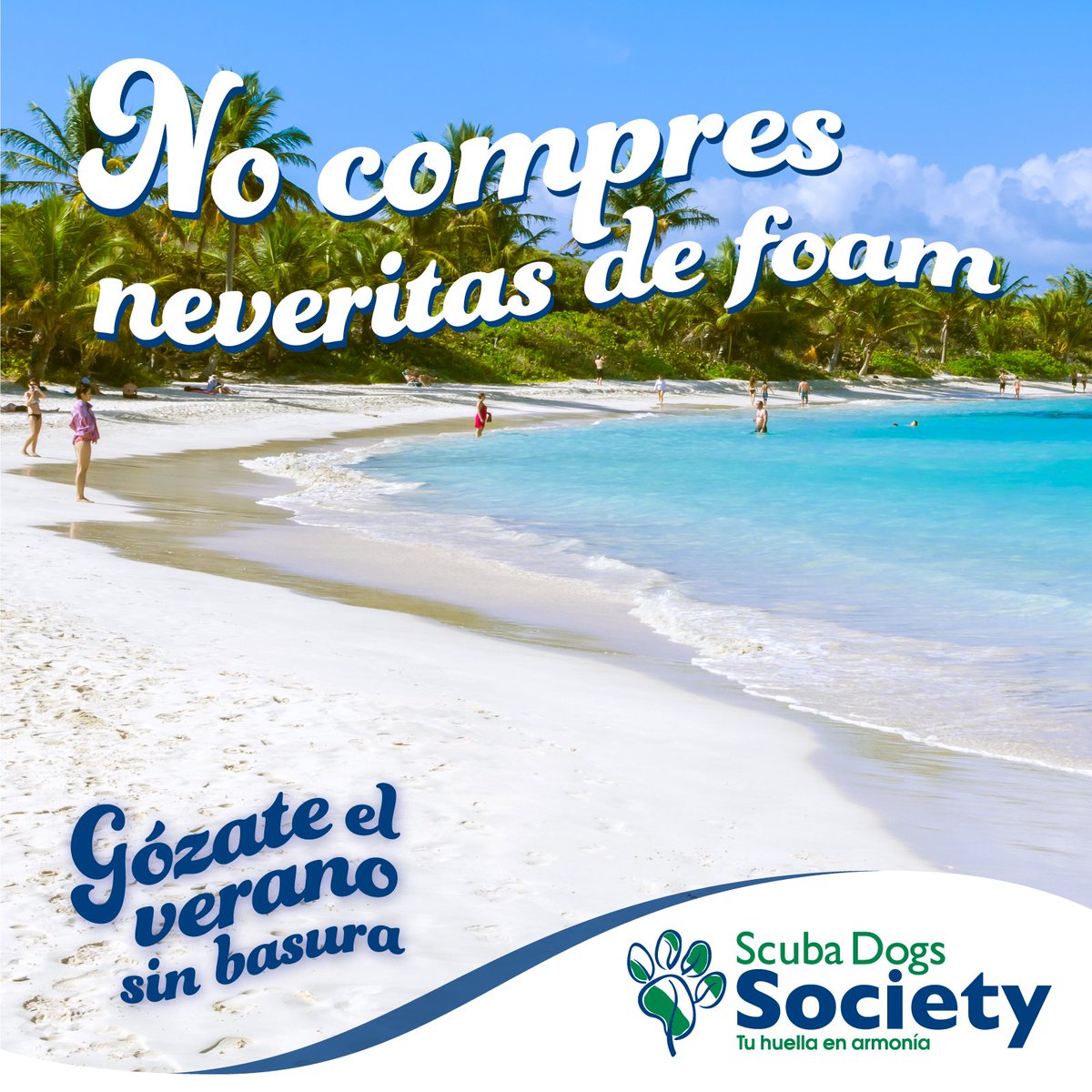 Las neveritas de foam están prohibidas en nuestras playas, ríos y demás cuerpos de agua. Son muy dañinas para las especies y tardan cientos de años en degradarse. Usa bien tu $$$ haciéndolo bien por el ambiente, compra los reusables. #GózateElVeranoSinBasura #TuHuellaEnArmonía