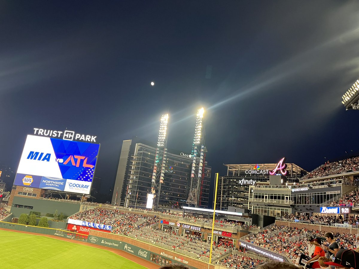 Truist Park moon @TruistPark @Braves  @spann #gobraves