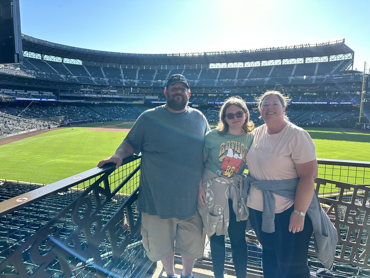 hubacious's tweet photo. Gabby taking in her first MLB game! I guess when in Seattle, go Mariners! https://t.co/Qiae2jHluX
