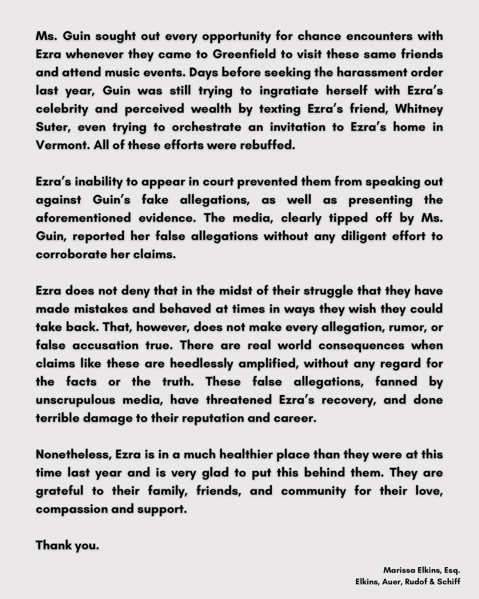 Further context surrounding Ezra Miller's recently dropped court order.

There are now no longer any pending legal actions against Ezra. #EzraMiller