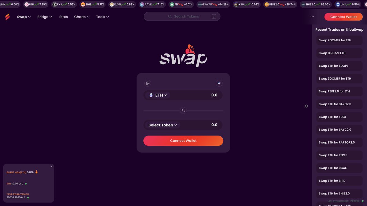 We just pushed an update that will allow you to see recent trades on KibaSwap in a side bar. This is only for desktop viewing at the moment. We will enhance this sidebar based on feedback so tell us what you think! Goodluck out there! #Defi #kiba #kibaswap