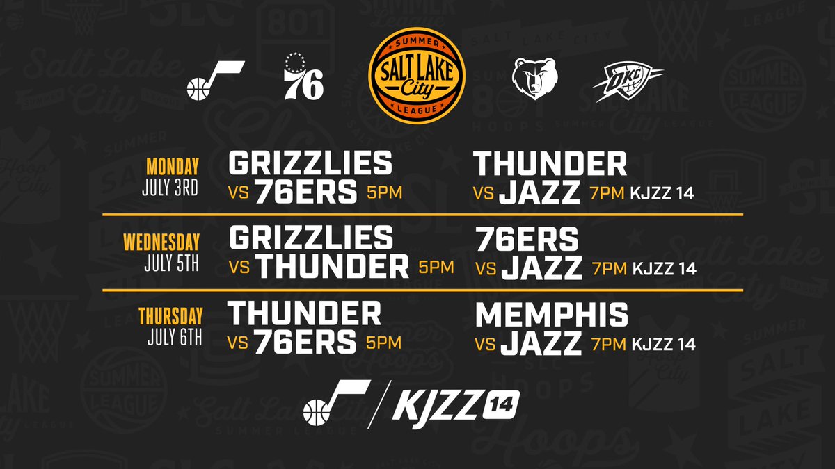 Jazz on KJZZ!
All three #utahjazz games in the Salt Lake City summer league broadcast live on the home of the Jazz, KJZZ-TV🏀
Monday-Wednesday-Thursday 
#TakeNote