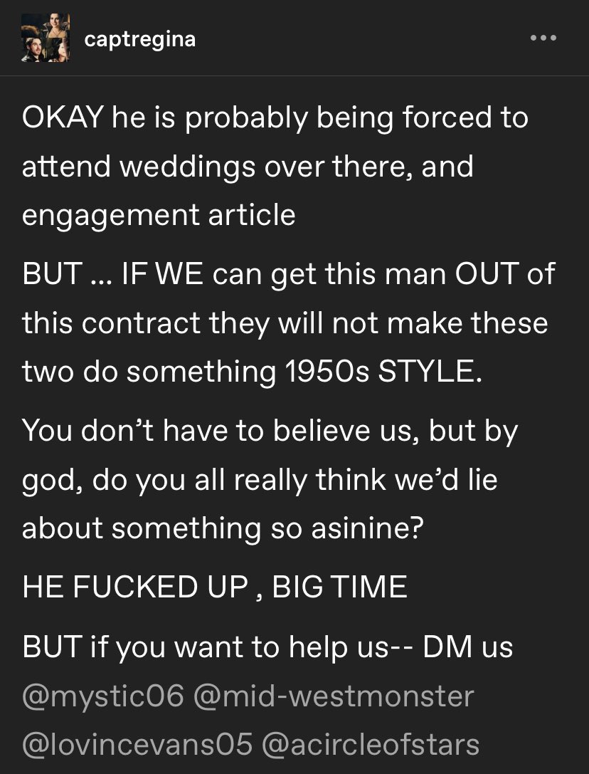 These people are fucking lunatics scamming people. No wonder Chris Evans deleted his social media. They’re saying it’s the fans fault if he offs himself, he’s being forced into a marriage because he didn’t read his contract and trying to get money so they can send it to Chris.