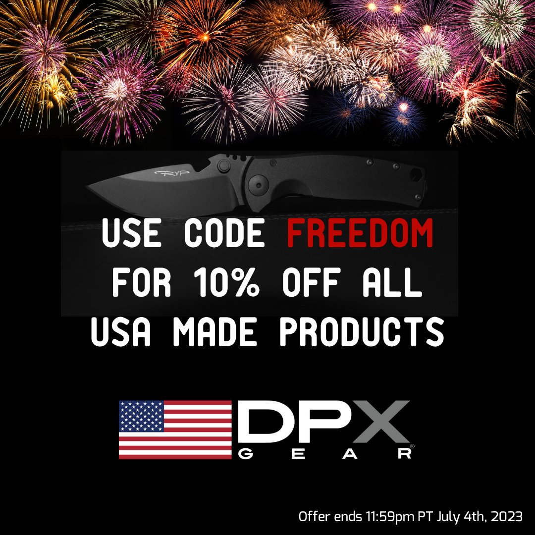 Get 10% off all US-made EDC through July4th, 2023: mailchi.mp/dpxgear.com/ju… • • • #dpxgear #whensurvivalisyourlife #julyfourthsale #edc #americanmade #americanmadeedc #edc #titanium #dpxhestfurban #dpxheathiker #independenceday #freedomisntfree #usamade #madeintheusa