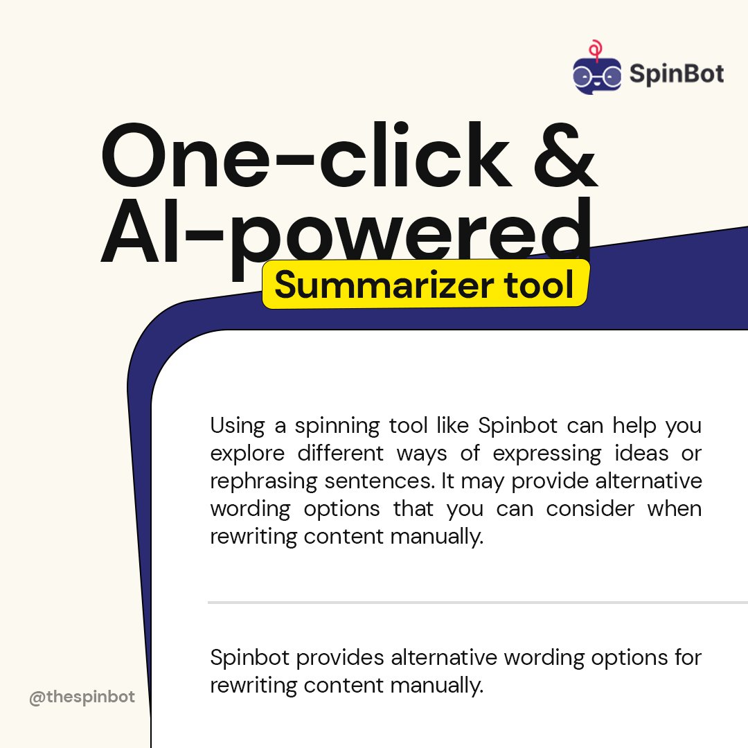 spinbotofficial's tweet photo. Me: struggling with long texts.
Spinbot: 'Hold my algorithm.'
#ShortAndSweet #spinbot #aitool #explore #summarizertool #spinmagic #longtoshort #justoneclick https://t.co/SFptzT9ySi