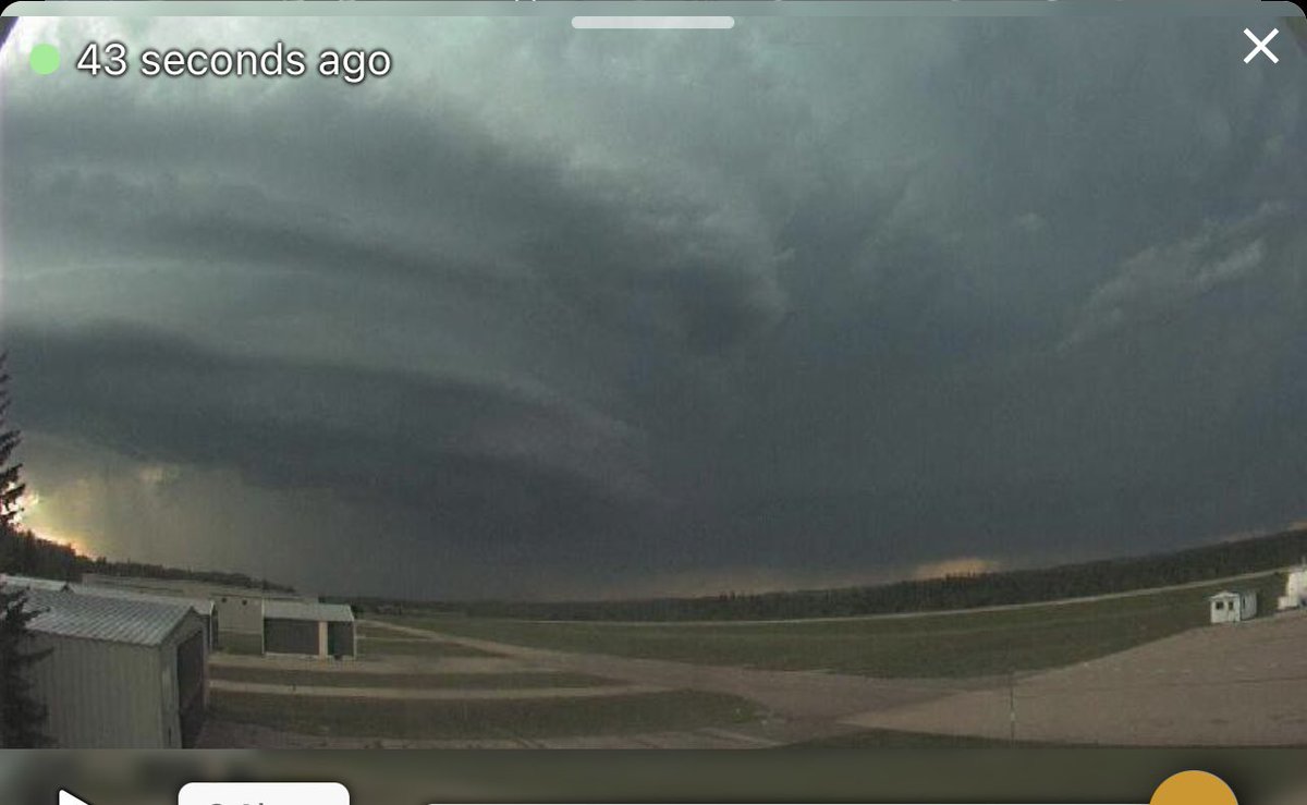 Webcam imagery of the mothership supercell at Rocky Mountain House wow!! #abstorm