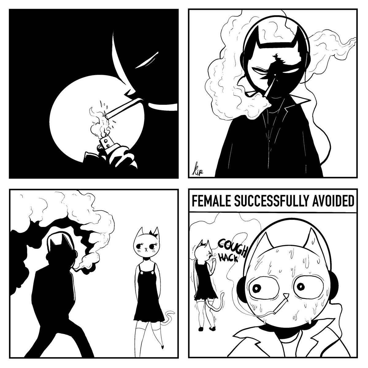 Basil avoids a woman succesfully