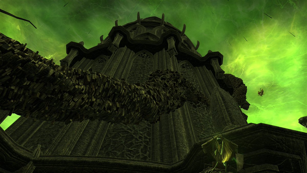 Devoted_Tales's tweet image. #ESOFam, I wondered whether the monolith between the Soundless Bight &amp;amp; Ravening Morass was the Summit of #Apocrypha from the Last Dragonborn’s battle w/ Miraak in TES V, &amp;amp; I’m not sure tbh, but I did learn it’s possible to reach the 1st tier! #Necrom #ESO