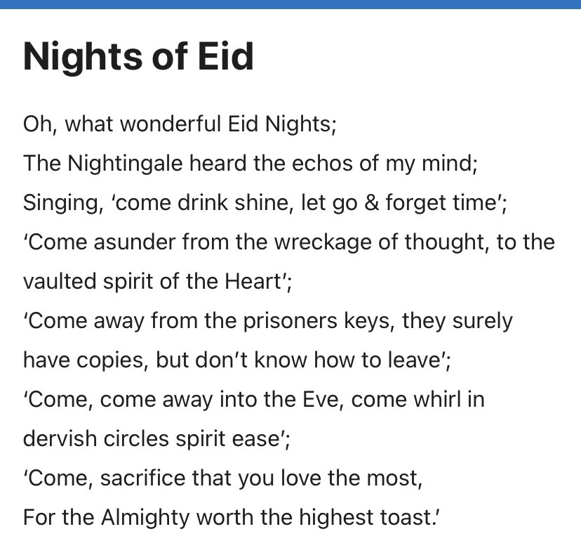 “Nights of Eid” — August 2, 2020; written in #Kabul Jan for #EidAlAdha.
Muslims worldwide celebrate Eid al Adha to commemorate both the devotion of Abraham and the survival of Ishmael. https://t.co/EYrwhP2c9k