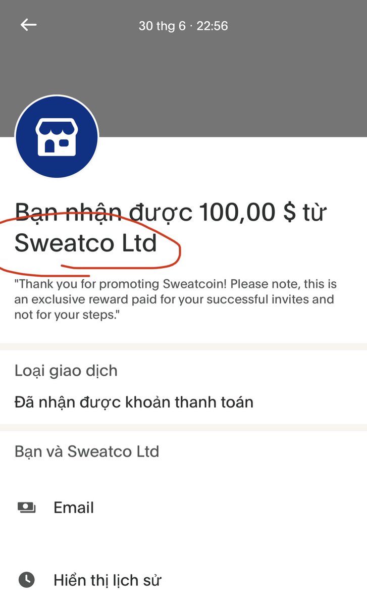 👉App đi bộ kiếm tiền . 
👉Vừa rút thêm 100$ về ví Paypal 
👉I have withdrawn $100 from the walking health app."
👉我从健步行走应用程序中提取了100美元.
Download : 
👉bit.ly/sweatcoin99
#Airdrop #Btc #BNB #eth #VRA