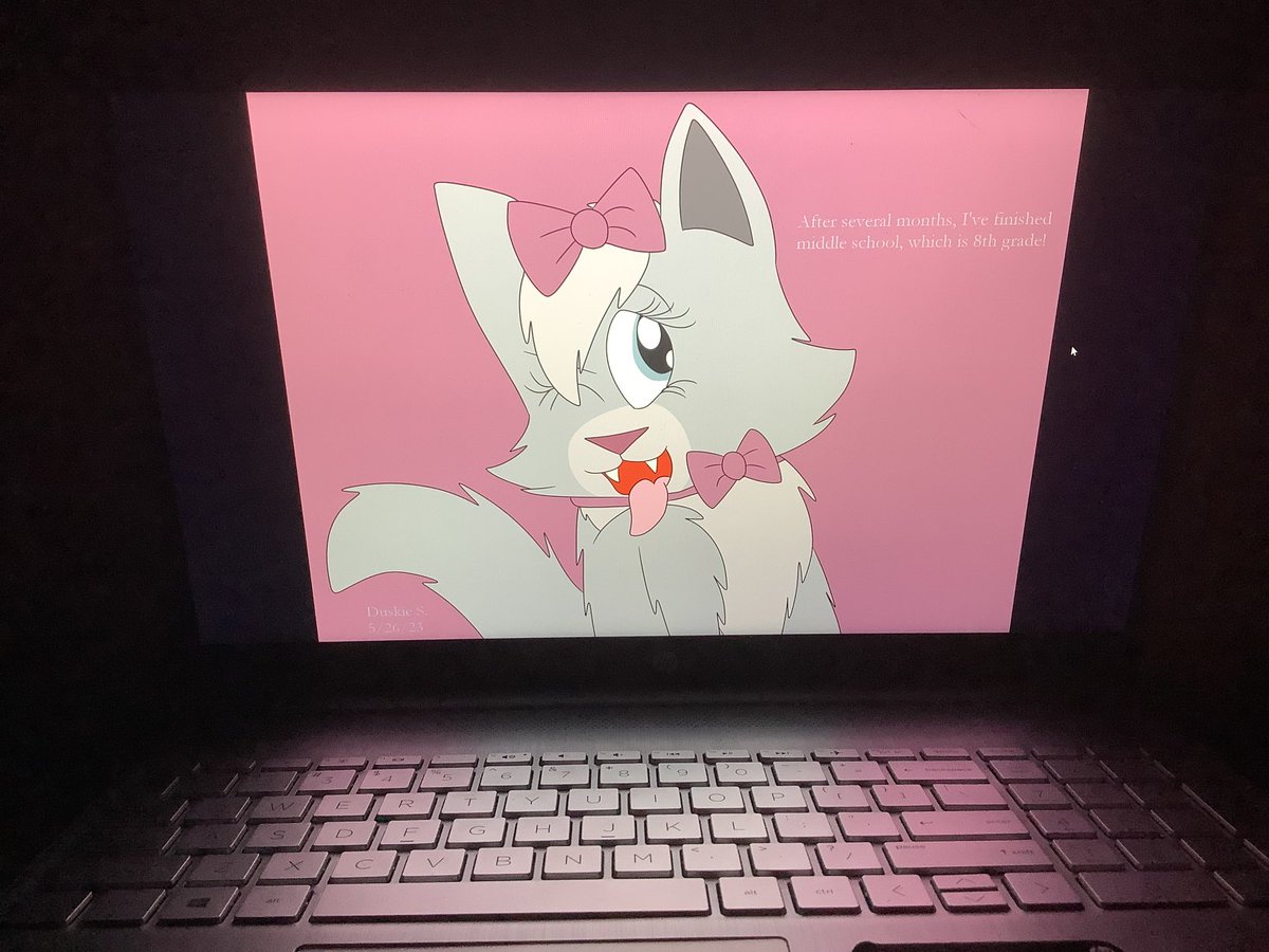 Last month, Gertrude ✔️ 8th grade! Now she feels 👍 what it’s gonna be 👍 in 9th grade next year! 🐈‍⬛