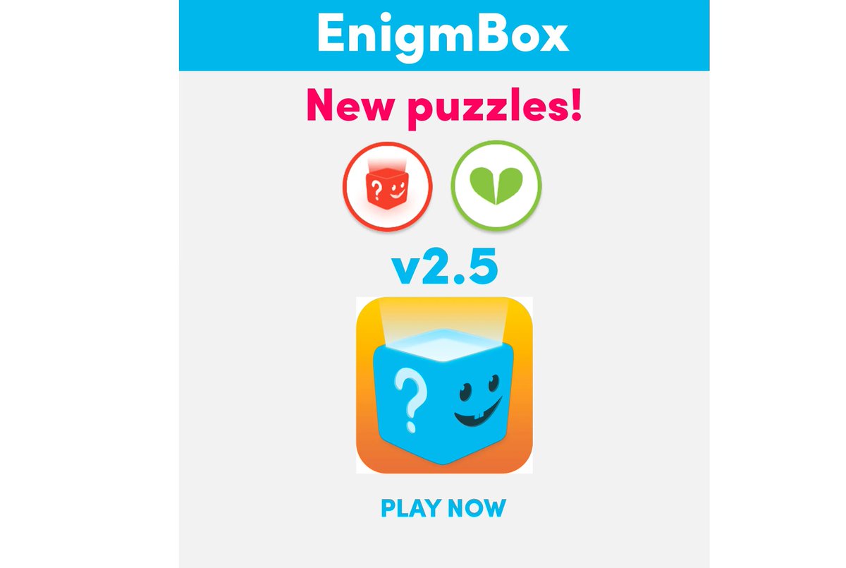 EnigmBox's tweet image. 🟢🔴 2 NEW PUZZLES!!!
DOWNLOAD NOW EnigmBox V2.5 on the Google Play or the AppStore