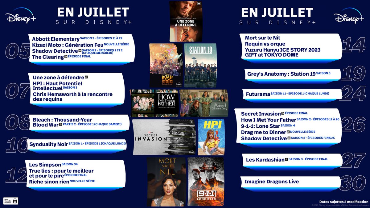 InfoPopFr's tweet photo. Agenda Disney+ pour le mois de juillet. https://t.co/UxUfMeL5v1