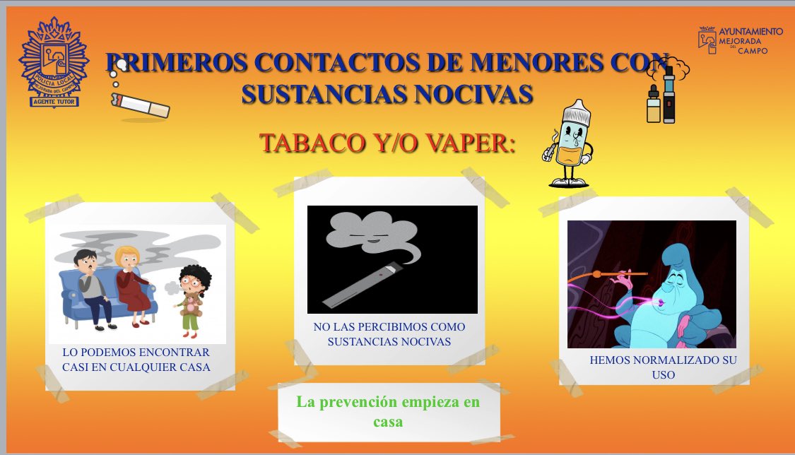 Desde el departamento de Policía Local creemos que es importante hablar en casa con los menores sobre el consumo de sustancias que,por costumbre,podemos ver como no peligrosas.