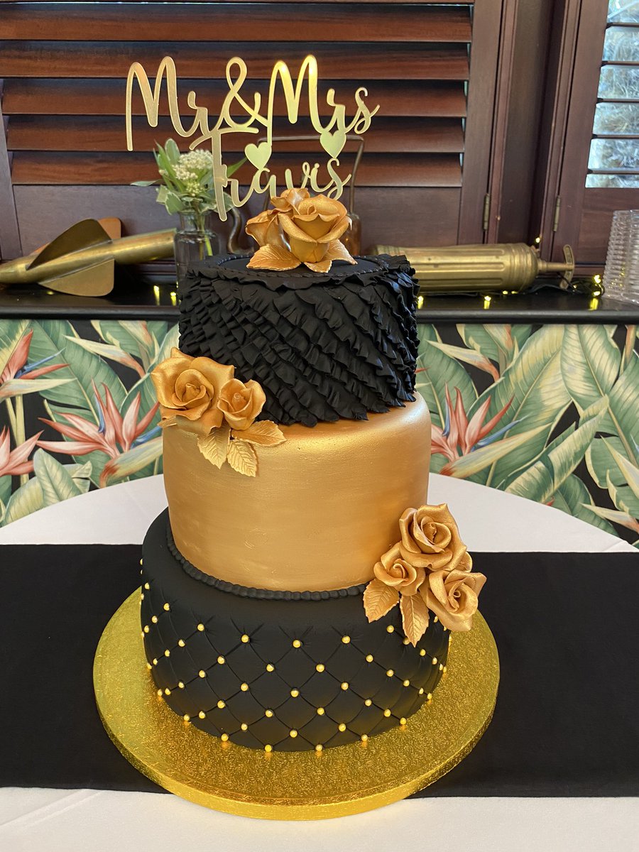 Gold and Black Wedding Cake