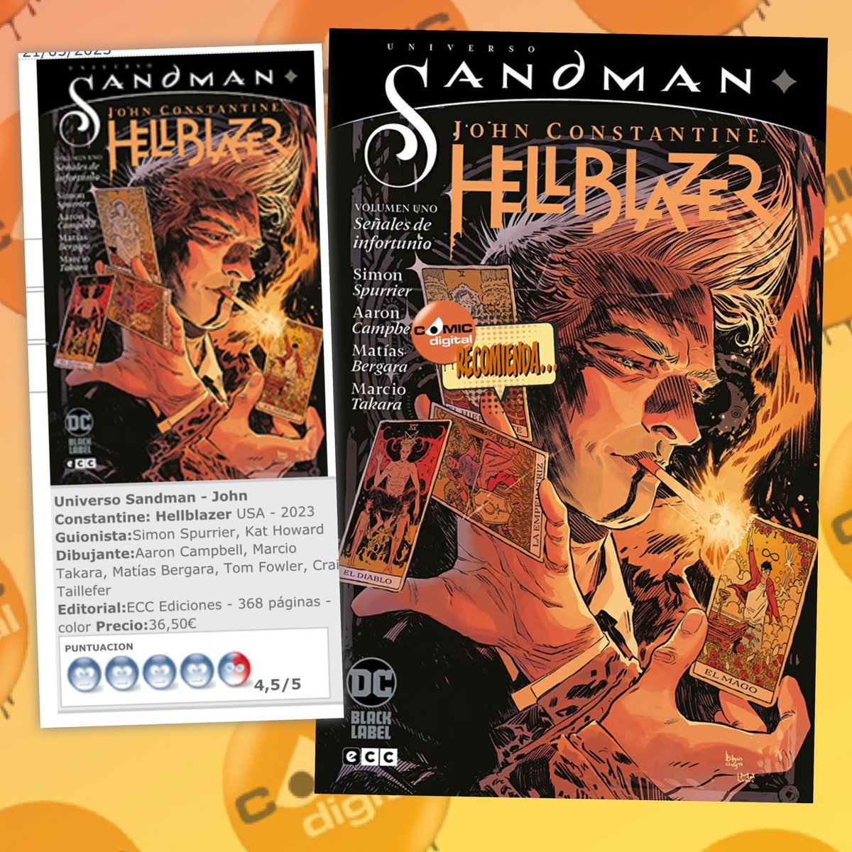 Vamos a dar comienzo a este #sábado con nuestra #reseña para Universo Sandman - John Constantine: Hellblazer, el retorno a la grandeza de uno de los personajes vitales del cómic. ¡Gracias, <a href="/sispurrier/">Simon "Si Spurrier" Spurrier</a>!

bit.ly/3NuqRSJ

#Cómics #Hellblazer #JohnConstantine  <a href="/eccediciones/">ECC Ediciones</a>
