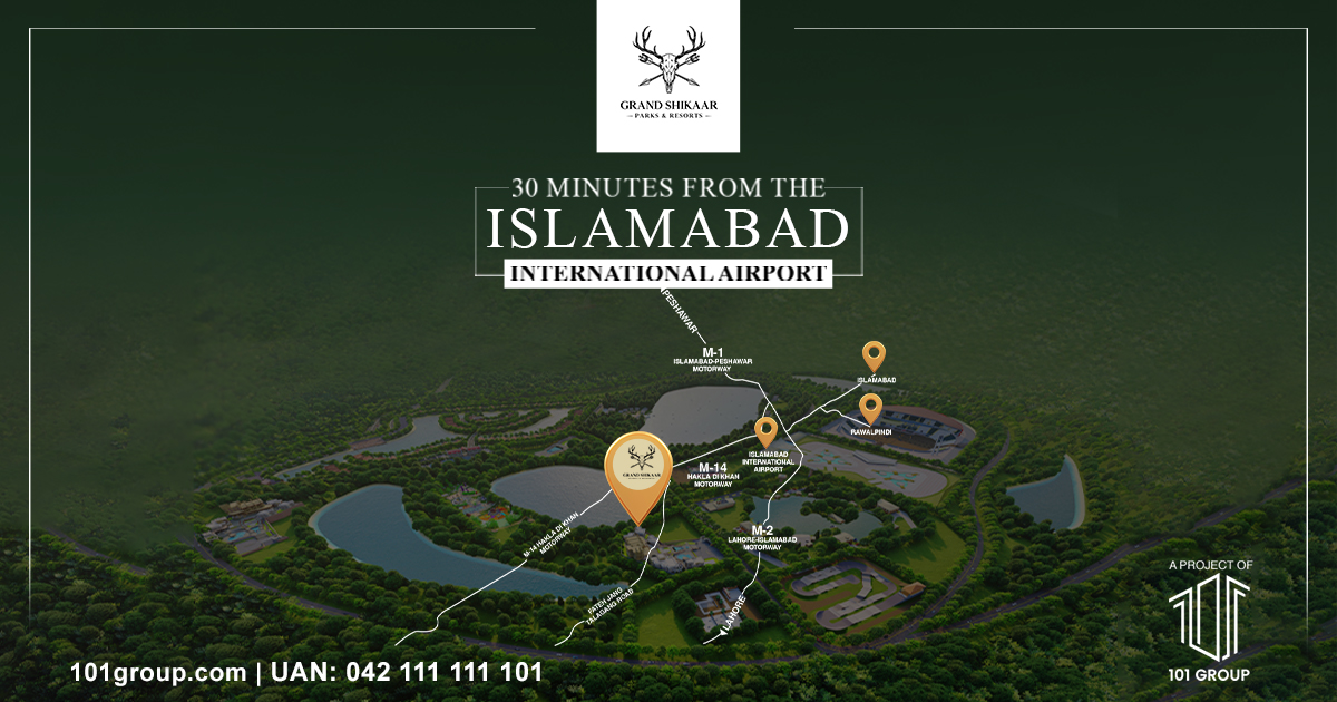 GrandShikaar's tweet photo. Grand Shikaar Parks &amp; Resorts is where adventure meets accessibility. The wilderness bliss is only 30 minutes away from the Islamabad International Airport.

Buy your chalet now. Booking starts from PKR 2,650,000/-

#GrandShikaar #ParksandResorts #HeavenInTheWild  #101Group https://t.co/SxJc89rLlr