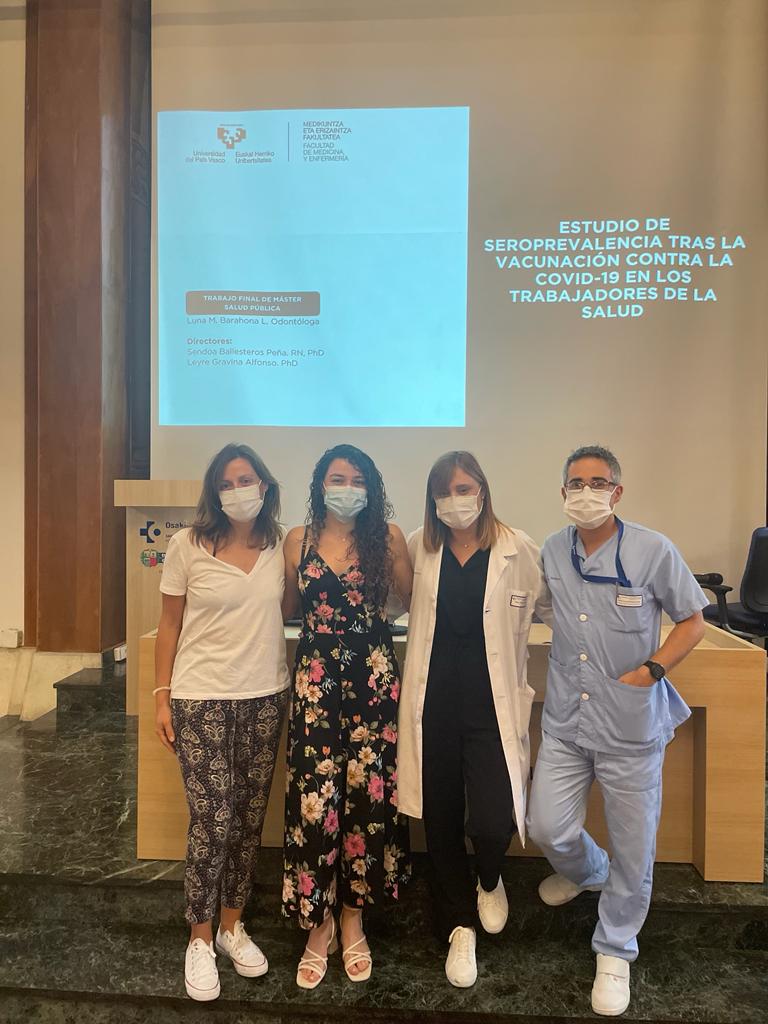 Muy orgulloso de las alumnas de máster en Salud Pública de la <a href="/upvehu/">UPV/EHU</a> que hemos dirigido desde <a href="/santamarinaospi/">Santa Marina Ospitalea</a> y <a href="/biocrucesHRI/">IIS Biocruces Bizkaia ahora IIS Biobizkaia</a>. La colaboración entre organizaciones para el desarrollo formativo de calidad en postgrado es clave.